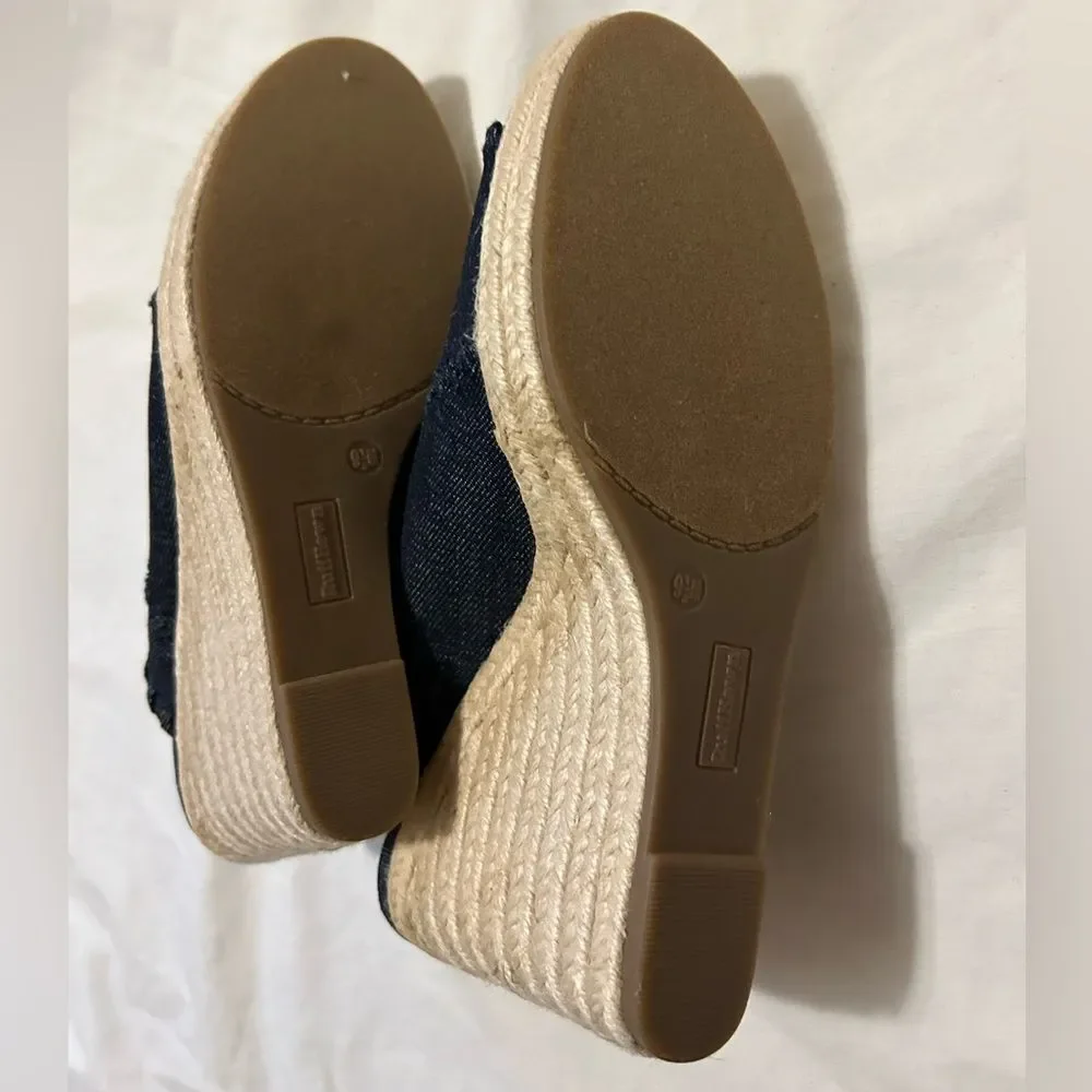 NWOT Ruff Hewn Denim Wedge Style Heel Clog Slip On Summer 9.5 never worn